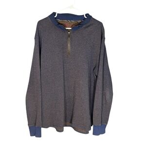Robert Graham Men's 1/4 Zip Waffle Sweater Pullover 2XL Blue/Brown